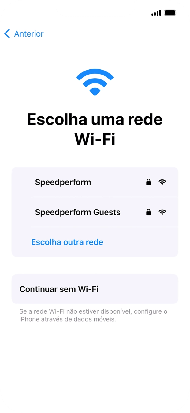 Prima a rede Wi-Fi pretendida.