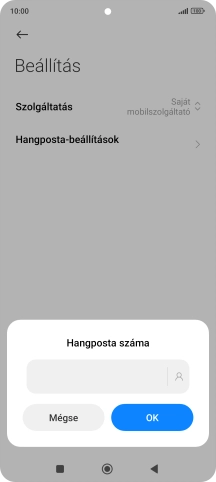 Írd be azt, hogy +36709090999, és válaszd az OK lehetőséget.