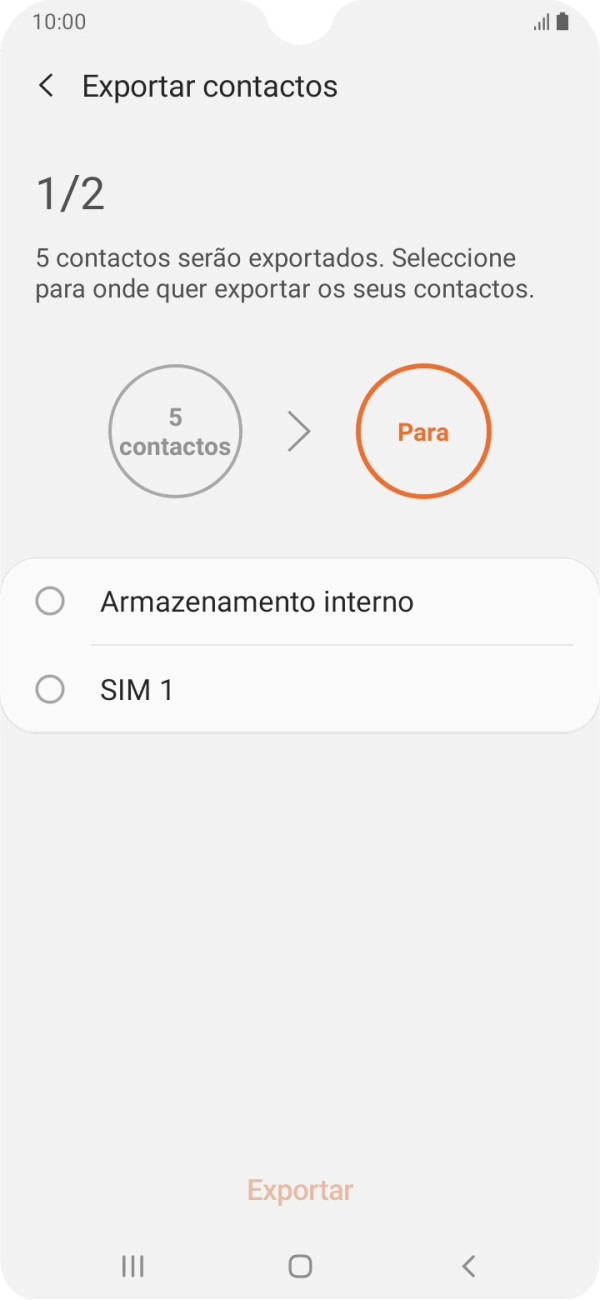 Prima o nome do cartão SIM.