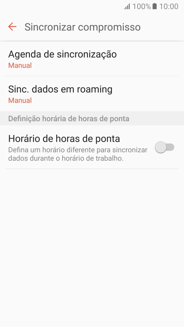 Prima Agenda de sincronização.