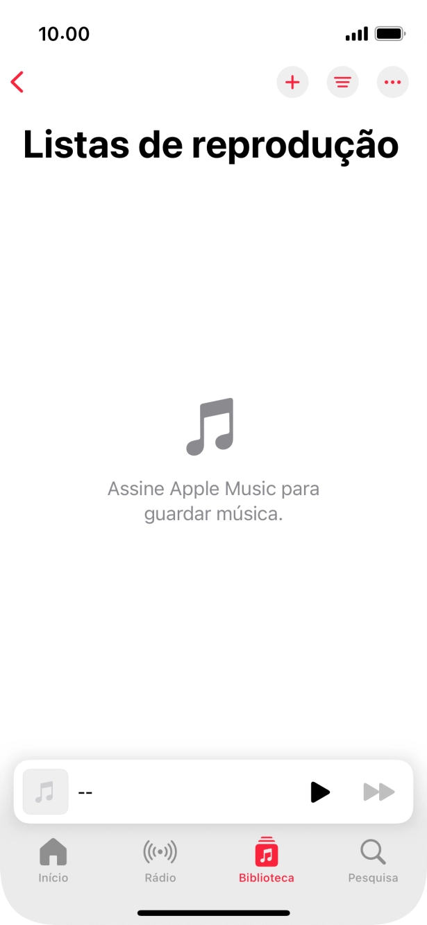 Prima o ícone de nova lista de reprodução.