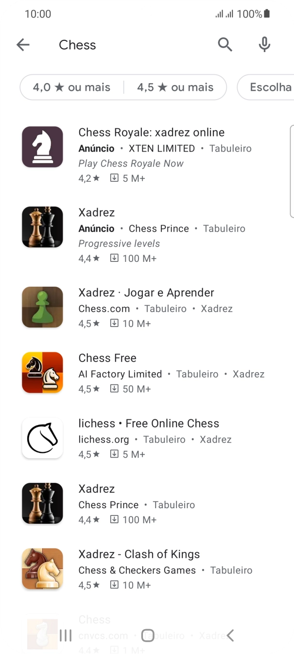 Prima a app pretendida.