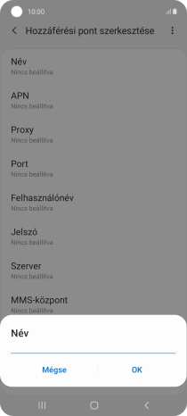 Írd be azt, hogy One MMS, és válaszd az OK lehetőséget.