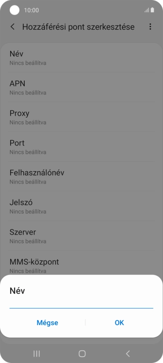 Írd be azt, hogy One MMS, és válaszd az OK lehetőséget.