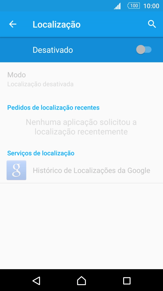 Prima o indicador para ativar ou desativar a função.