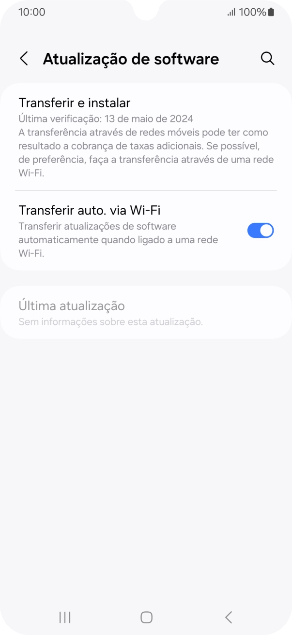 Prima Transferir e instalar. Se existir uma nova versão de software disponível, será agora indicado no ecrã. Siga as indicações no ecrã para atualizar o software do telefone.
