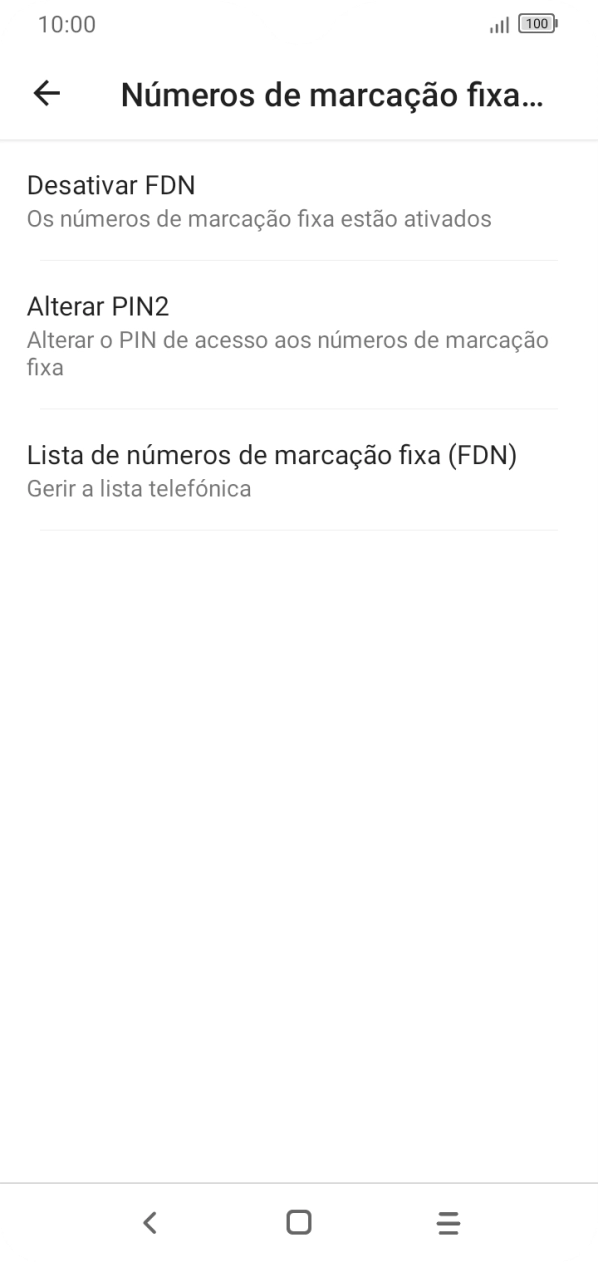 Prima Desativar FDN.