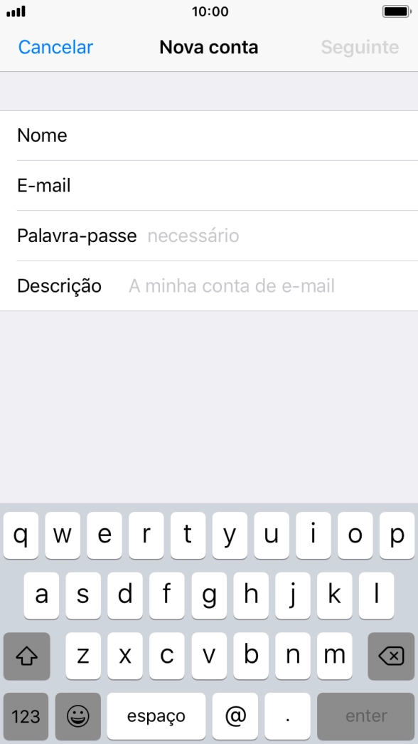 Prima Palavra-passe e introduza a password da sua conta de e-mail.