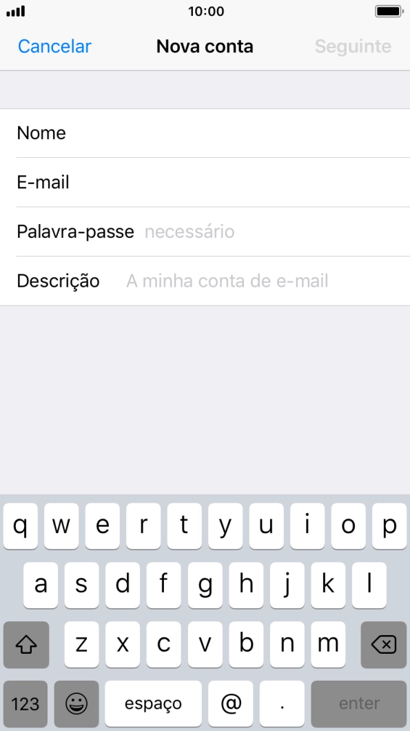 Prima Palavra-passe e introduza a password da sua conta de e-mail.