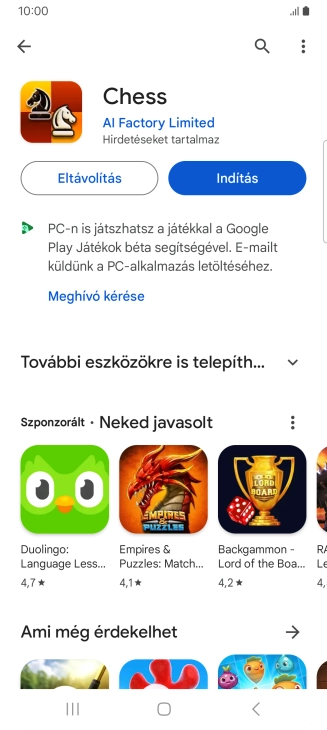 A befejezéshez, és ahhoz, hogy visszatérhess a főképernyőhöz, nyomd meg a főgombot.