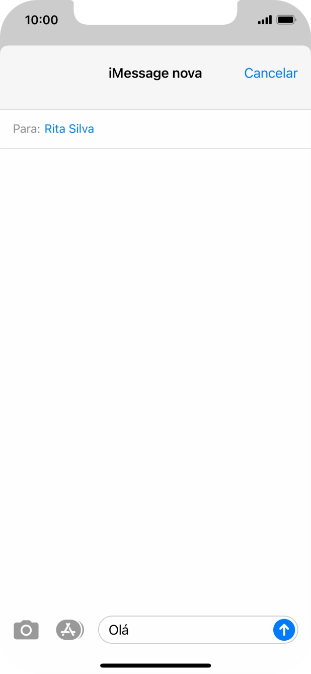 Prima o ícone para enviar.