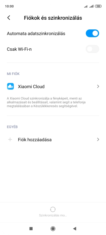 Válaszd a Fiók hozzáadása lehetőséget.