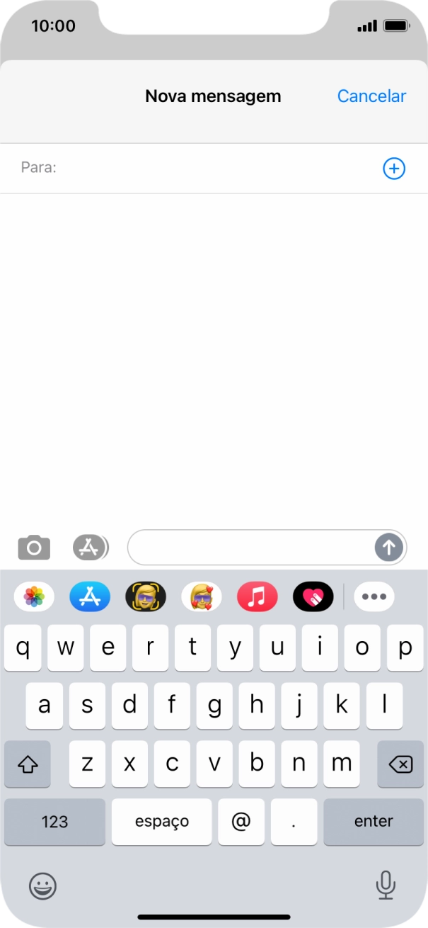 Prima Para: e introduza as primeiras letras do nome do destinatário.