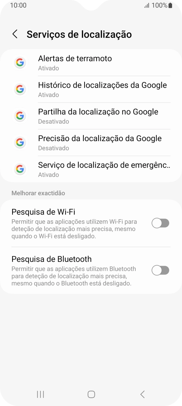 Prima Precisão da localização da Google.