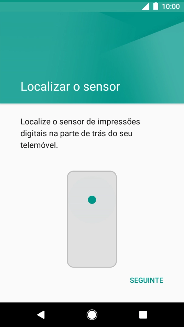 Siga as indicações no ecrã para definir a impressão digital como código de bloqueio.