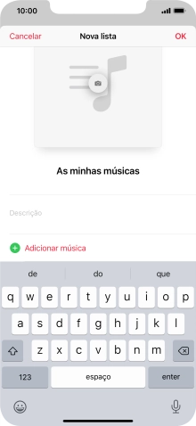 Prima Adicionar música.