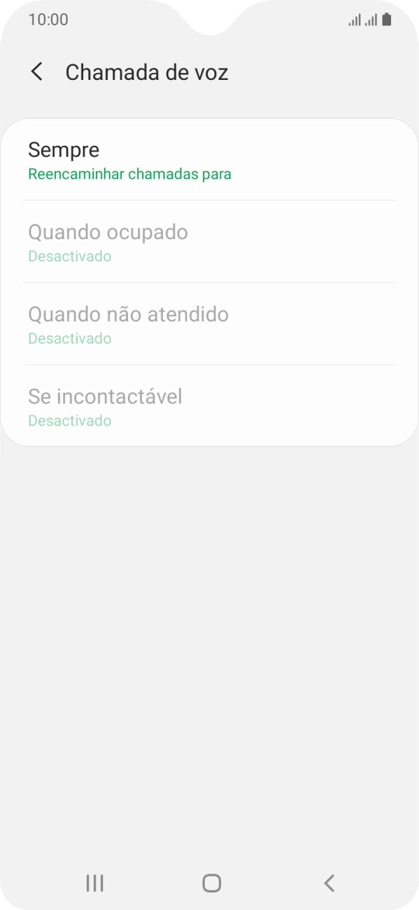 Prima o tipo de desvio pretendido.