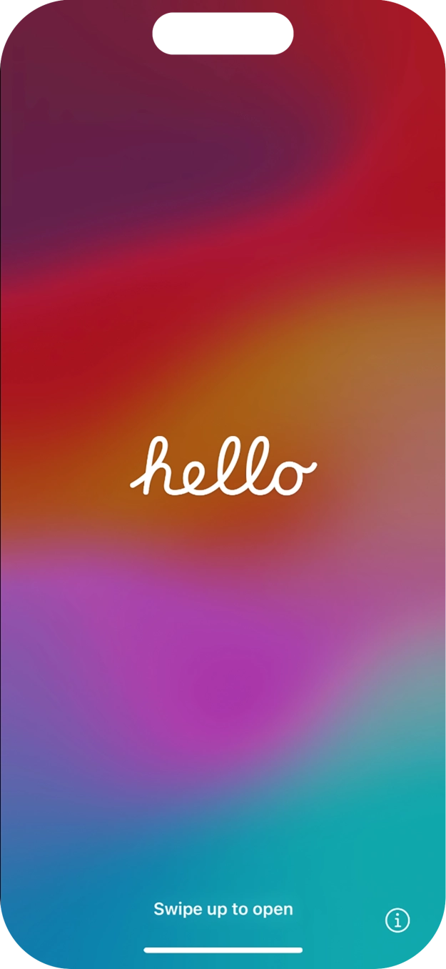 Deslize o dedo para cima a partir da base do ecrã.