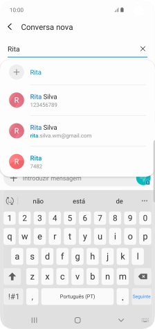 Prima o contacto pretendido.