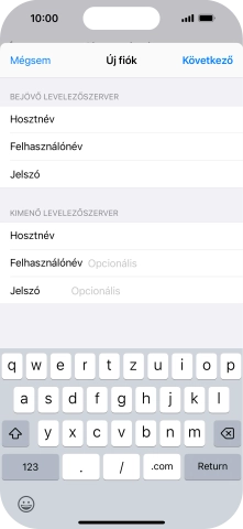 Kattints a Felhasználónév mezőre, és írd be az e-mail-fiókodhoz tartozó felhasználónevet.
