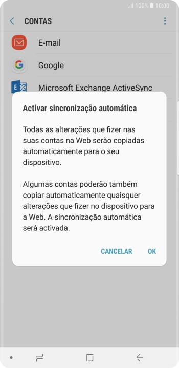 Prima OK para ativar a função.