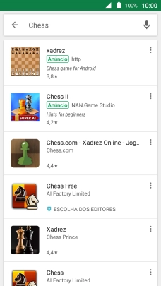 Prima a app pretendida.