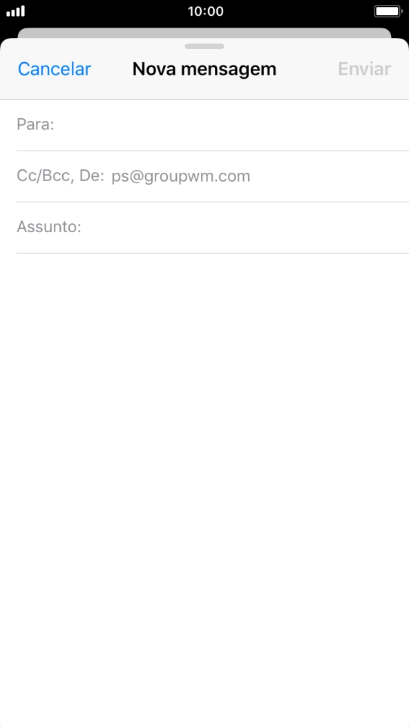 Prima Para: e introduza as primeiras letras do nome do destinatário.