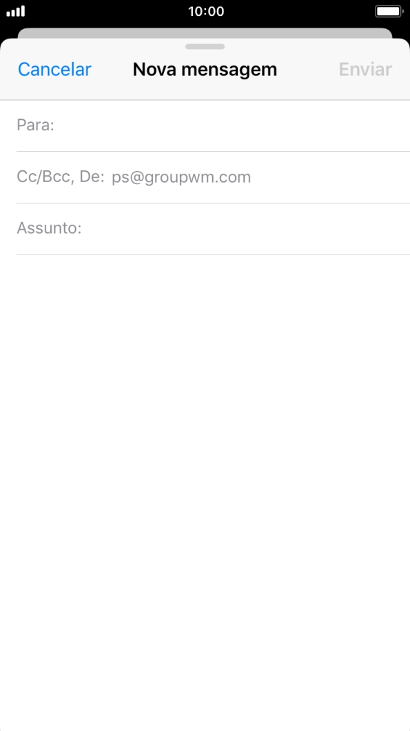 Prima Para: e introduza as primeiras letras do nome do destinatário.