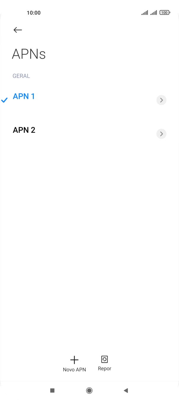 Prima a ligação de dados pretendida para a ativar.