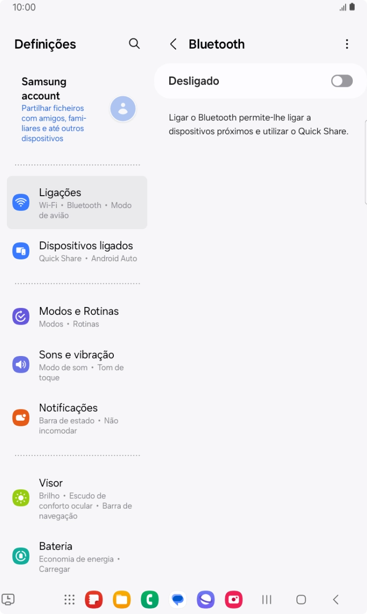 Prima o indicador para ativar a função.