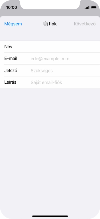 Kattints az E-mail mezőre, és írd be az e-mail címedet.