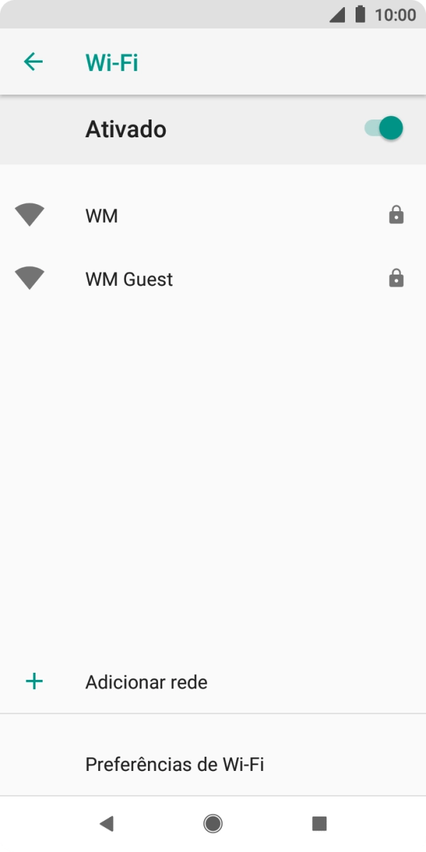 Prima a rede Wi-Fi pretendida.