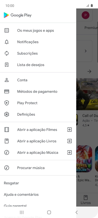 Prima Os meus jogos e apps.