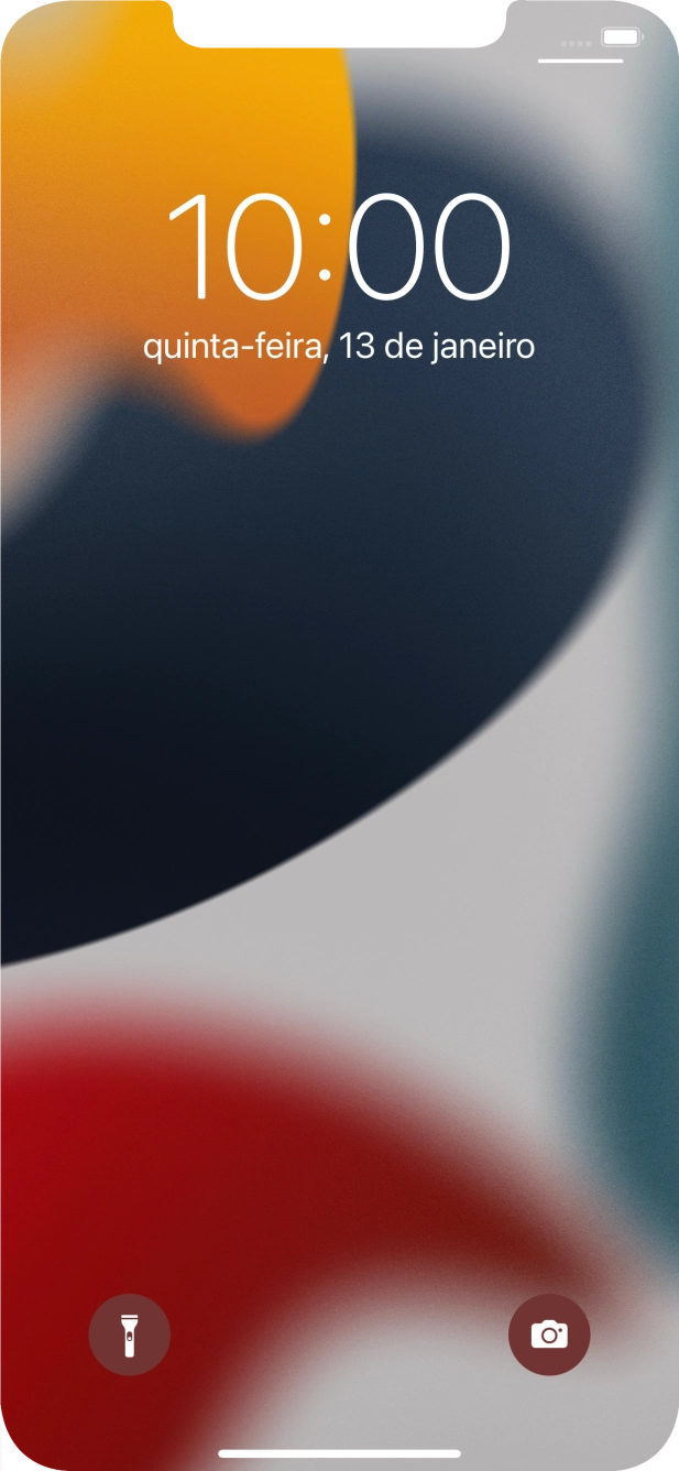 Deslize o dedo para cima a partir da base do ecrã.