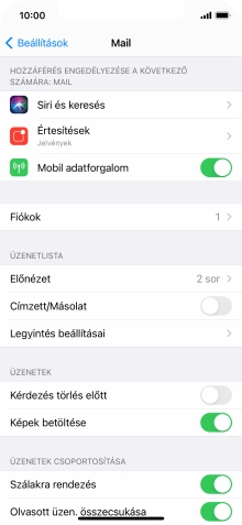 Válaszd a Fiókok lehetőséget.