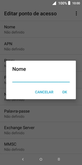 Introduza Vodafone Internet e prima OK.