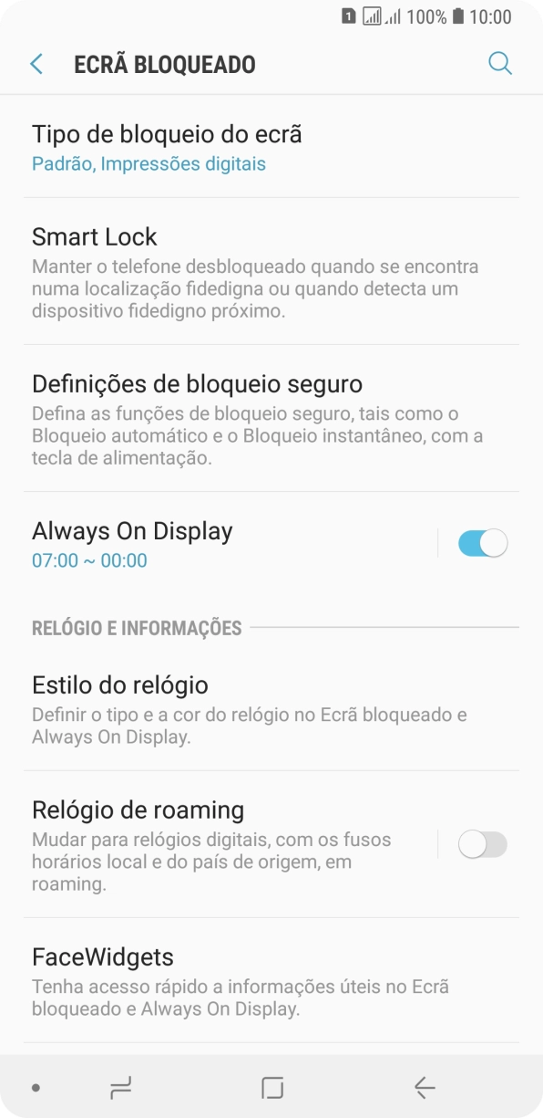 Prima Tipo de bloqueio do ecrã e introduza o código adicional de bloqueio do telefone que criou anteriormente.