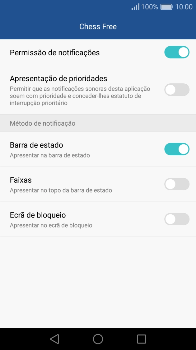 Prima Permissão de notificações para ativar ou desativar a função.