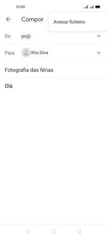 Prima Anexar ficheiro e vá até à pasta pretendida.