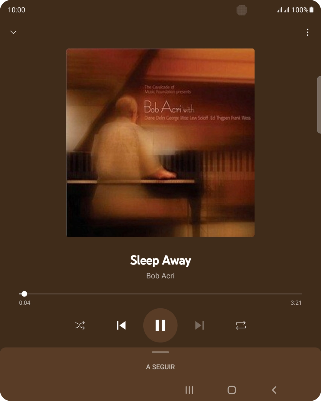 Prima a seta para a direita para ir para o ficheiro de música seguinte.