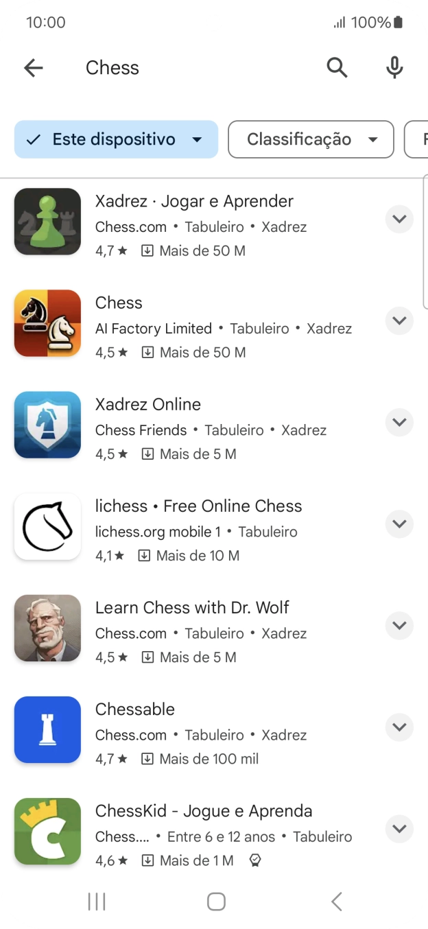 Prima a app pretendida.