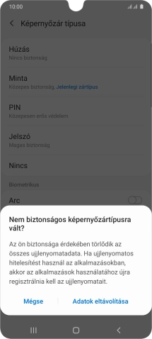 Válaszd az Adatok eltávolítása lehetőséget.