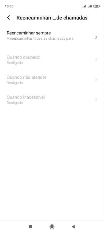 Prima o tipo de desvio pretendido.