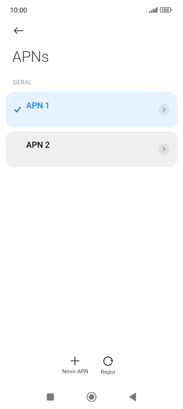 Prima a ligação de dados pretendida para a ativar.