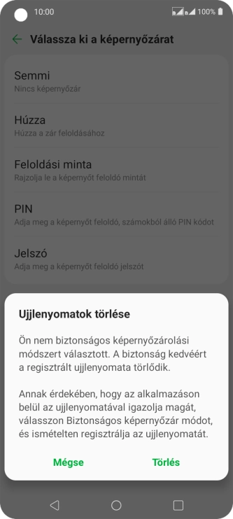 Válaszd a Törlés lehetőséget.