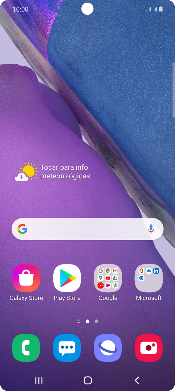 Deslize dois dedos sobre o ecrã de cima para baixo a partir do topo do ecrã.