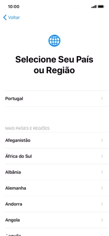 Prima a área ou país pretendido.