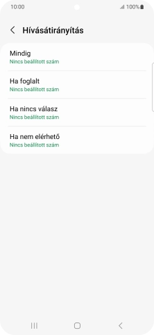 Kattints a kívánt hívásátirányítás-típusra.