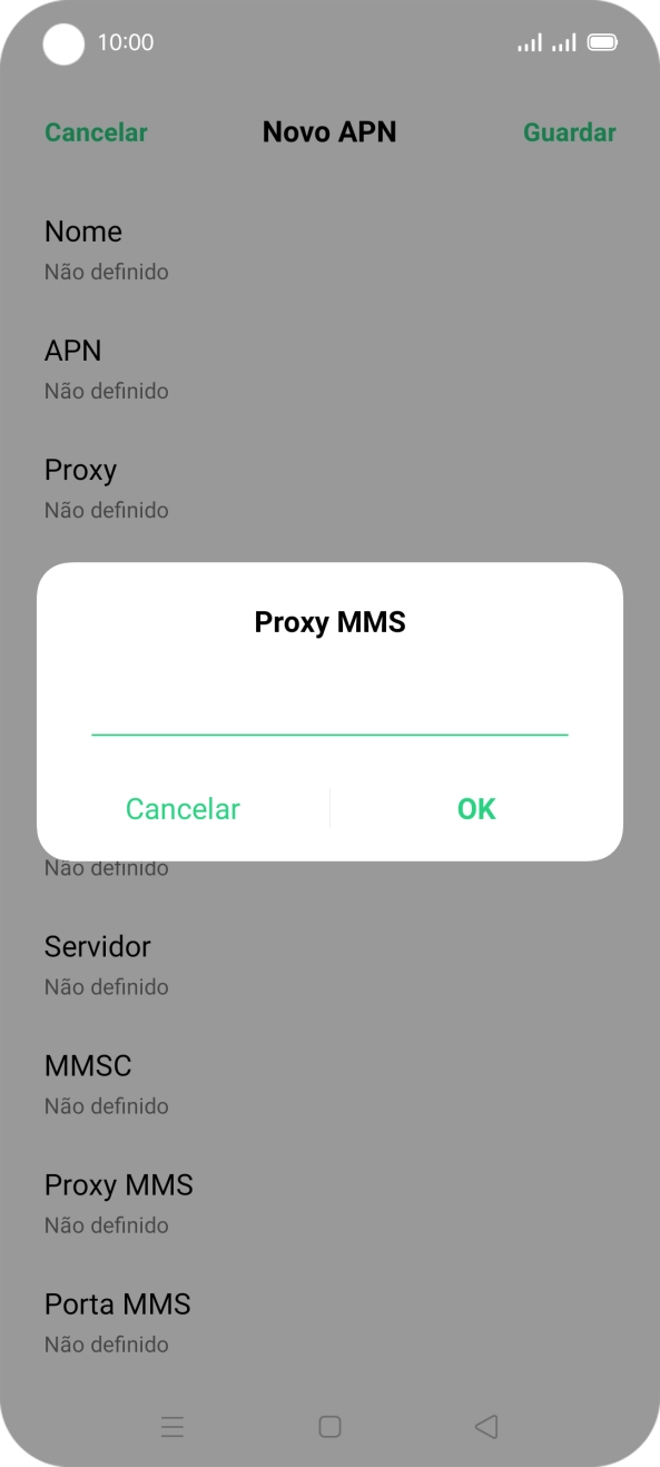 Introduza iproxy.vodafone.pt e prima OK.