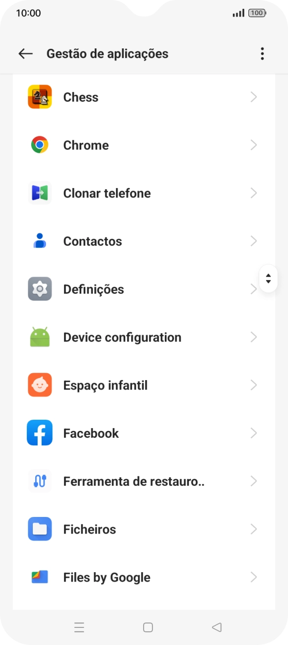 Prima a app pretendida.